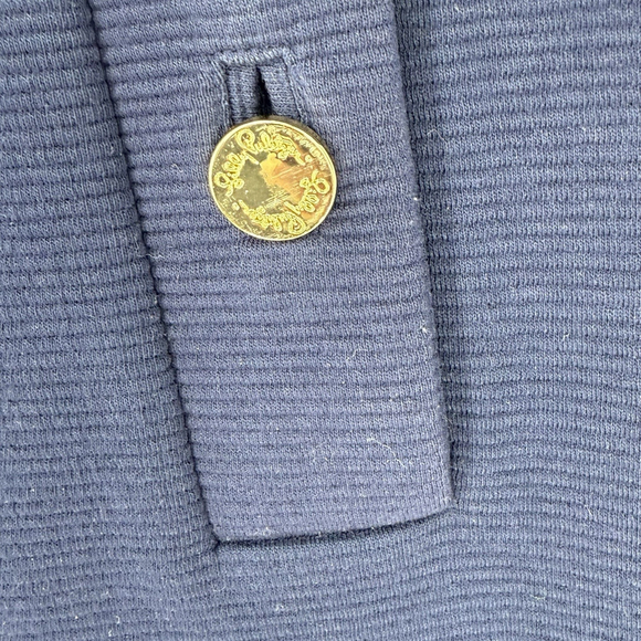 Lilly Pulitzer Charlene Navy Ribbed Long Sleeve Dress Women’s Size Medium - Picture 2 of 5